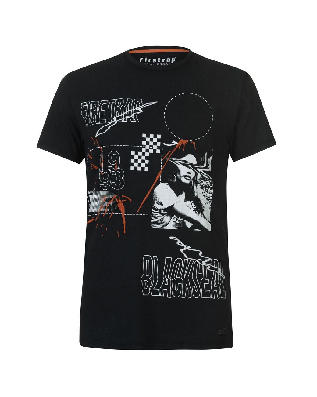 Firetrap Blackseal XL Death Moth T Shirt Mens Gents Crew Neck Tee Top Short