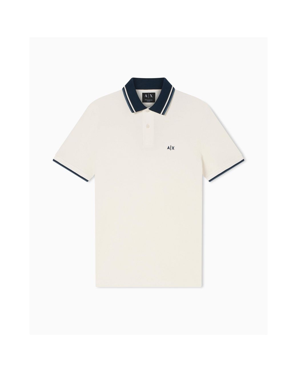 ARMANI EXCHANGE White Short Sleeve Polo Shirt for men