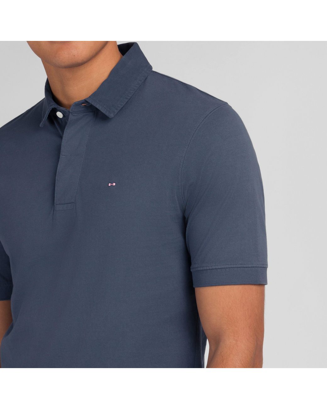 Eden Park Blue Plain Dark Jersey Polo Shirt for men