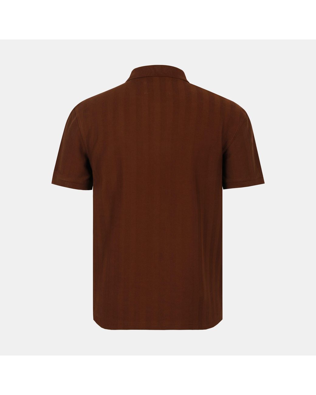Jack Wills Brown Herringbone Cotton Short Sleeve Polo Shirt for men