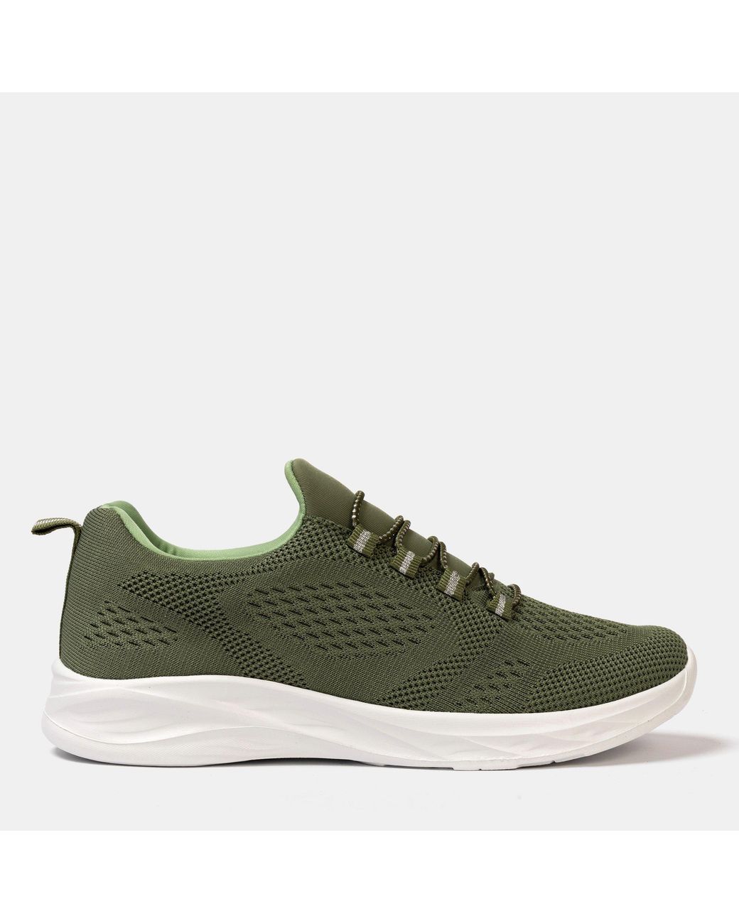 Donnay Green Knit Runner Slip On Trainers
