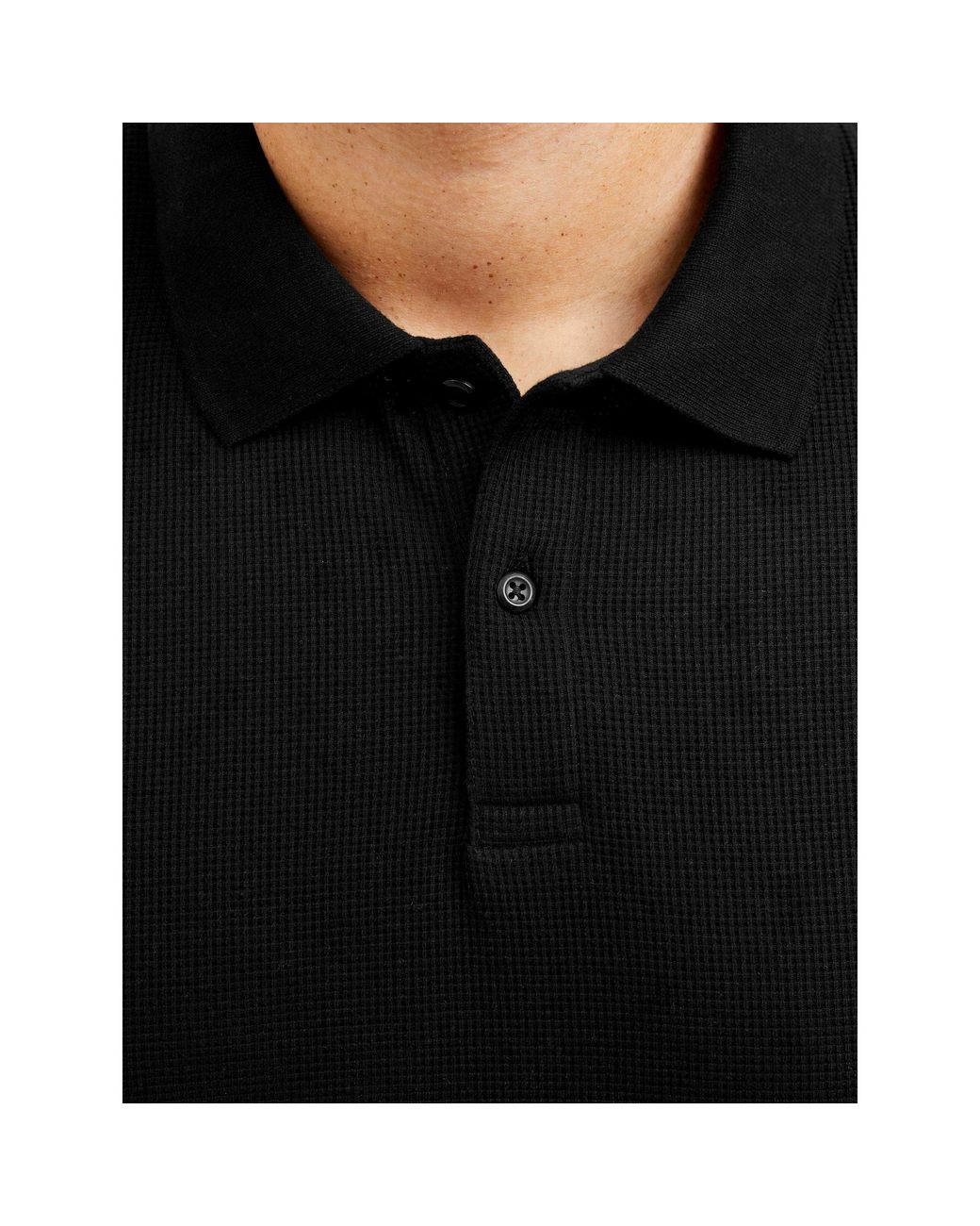 Jack & Jones Black Austin Short Sleeve Polo Shirt for men