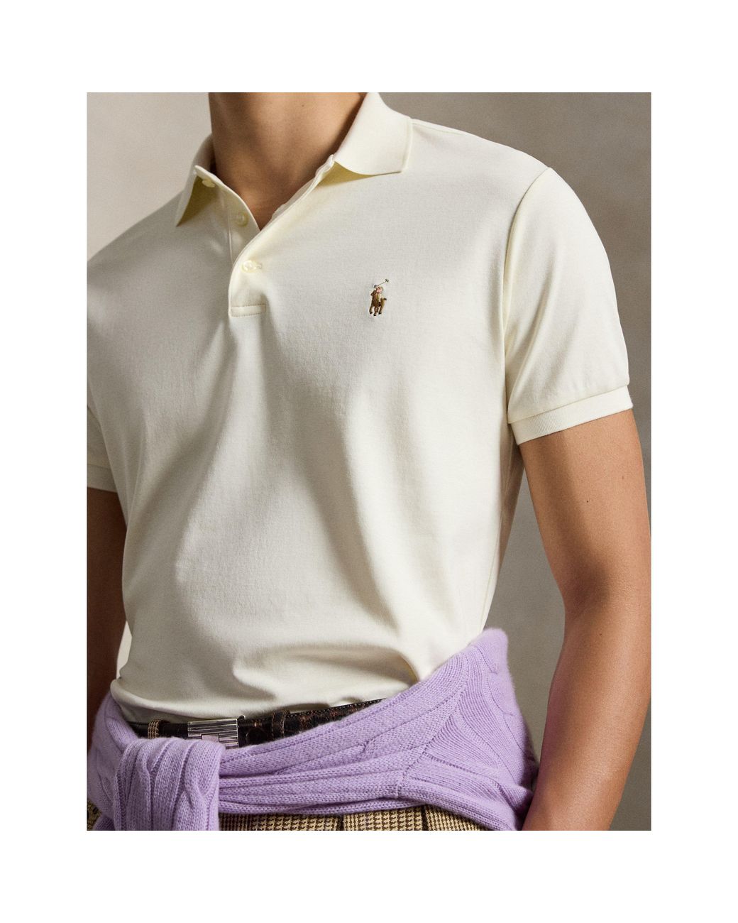 Polo Ralph Lauren Natural Slim Fit Short Sleeve Polo Shirt for men