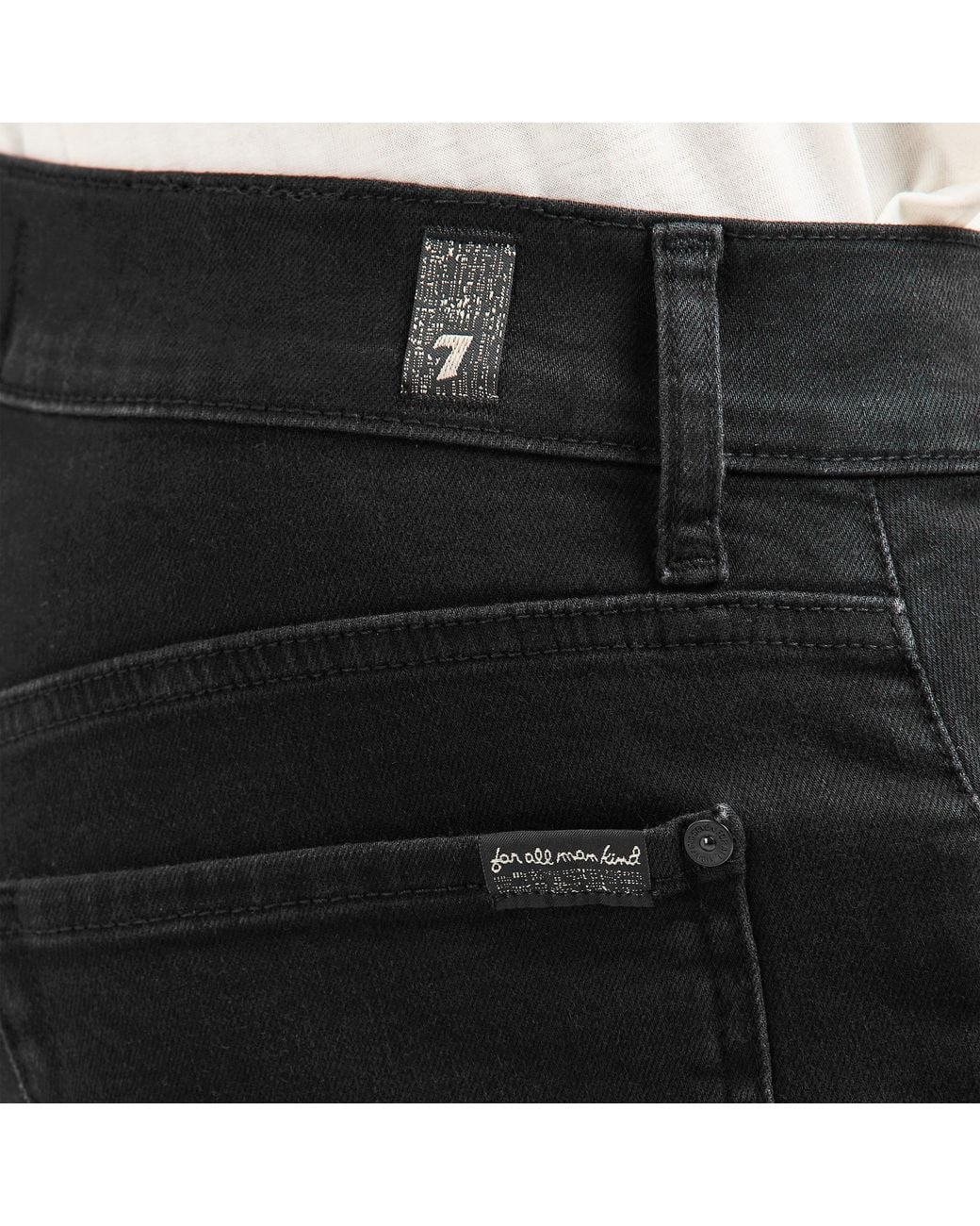 7 For All Mankind Black Slimmy Slim Fit Jeans for men