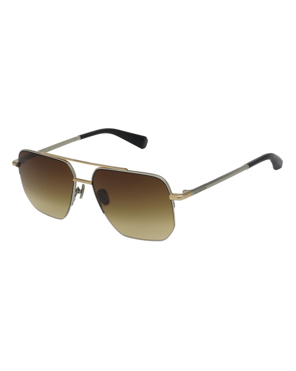 AllSaints Brown Kai Aviator Sunglasses