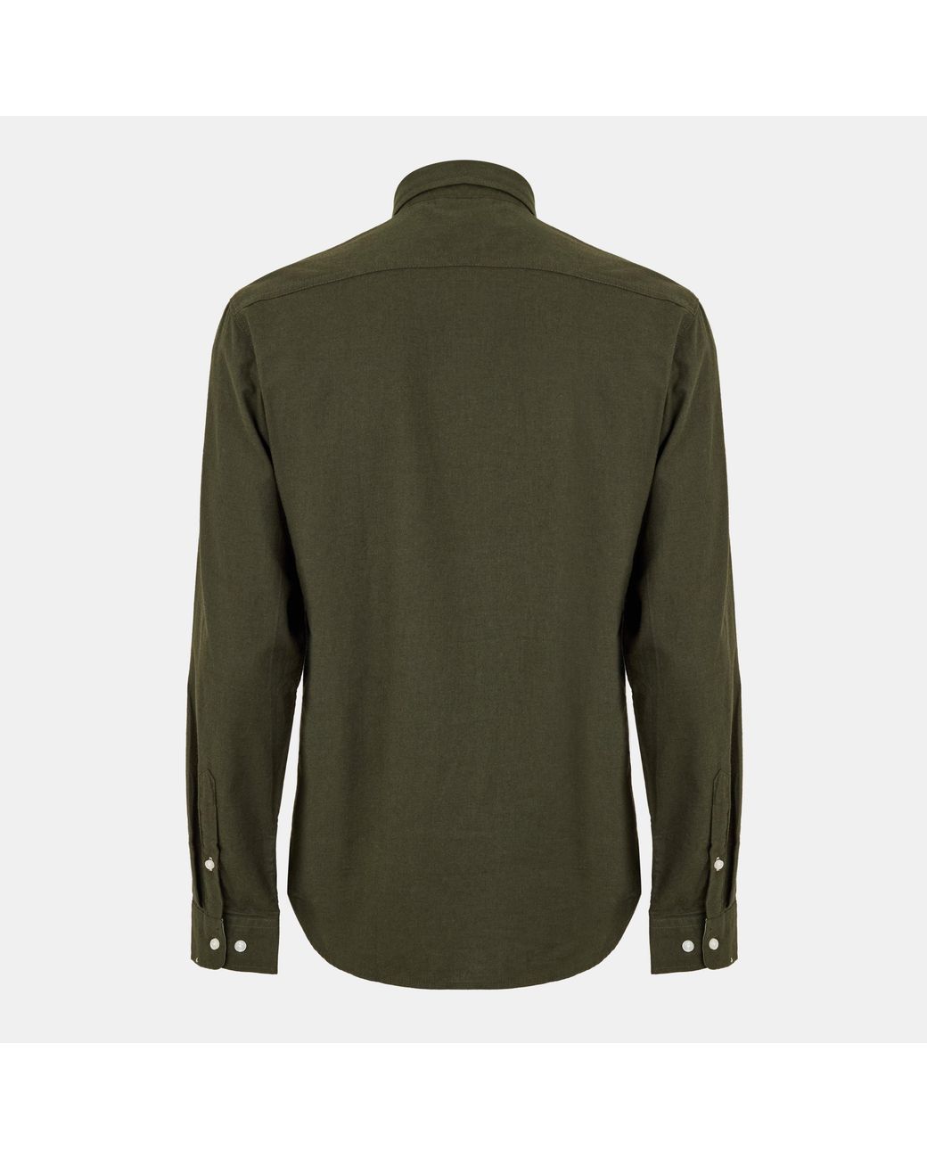 ONLY Green Long-Sleeve Plain Shirt for men
