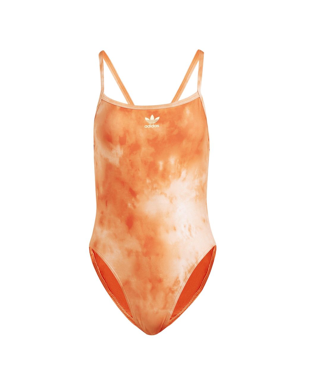 Adidas Orange All Over Print One Piece Swimsuit