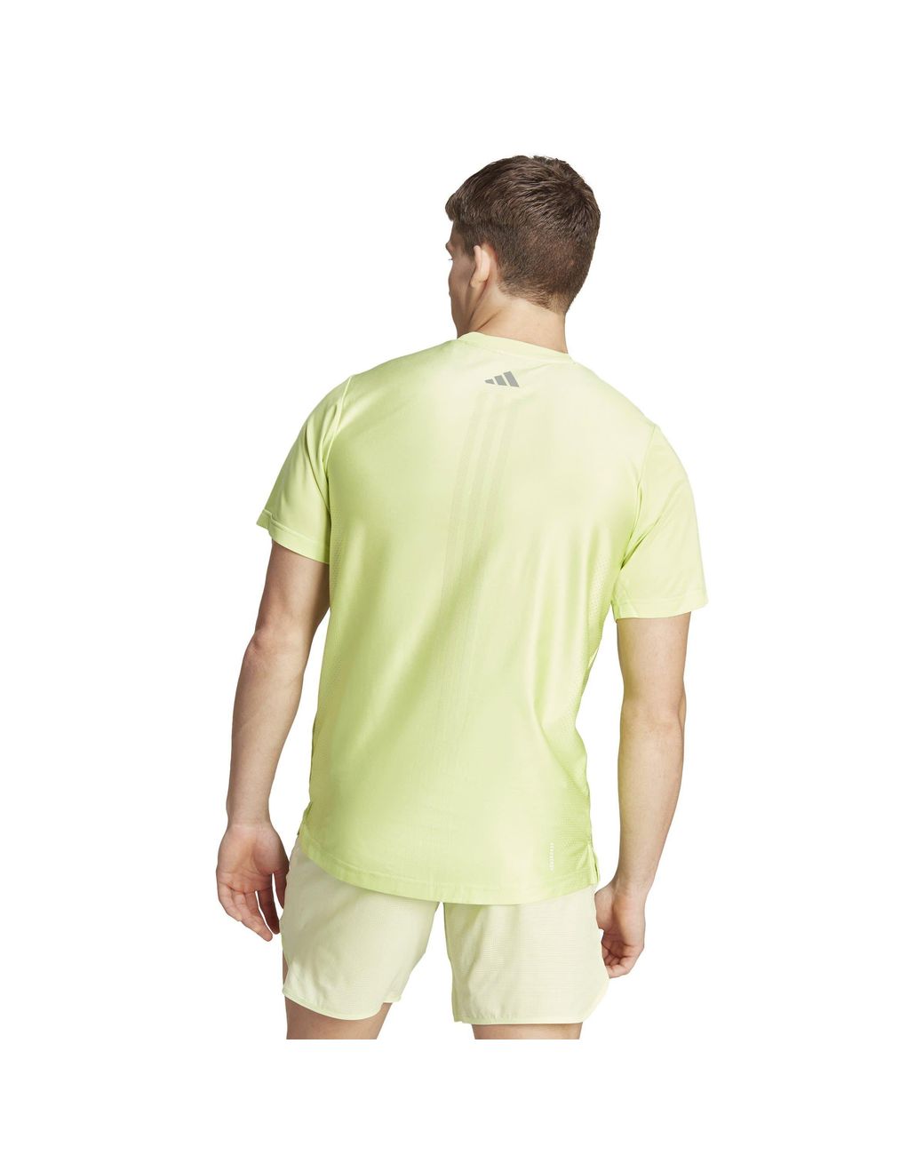 Adidas Yellow Hiit Workout 3-Stripes T-Shirt for men