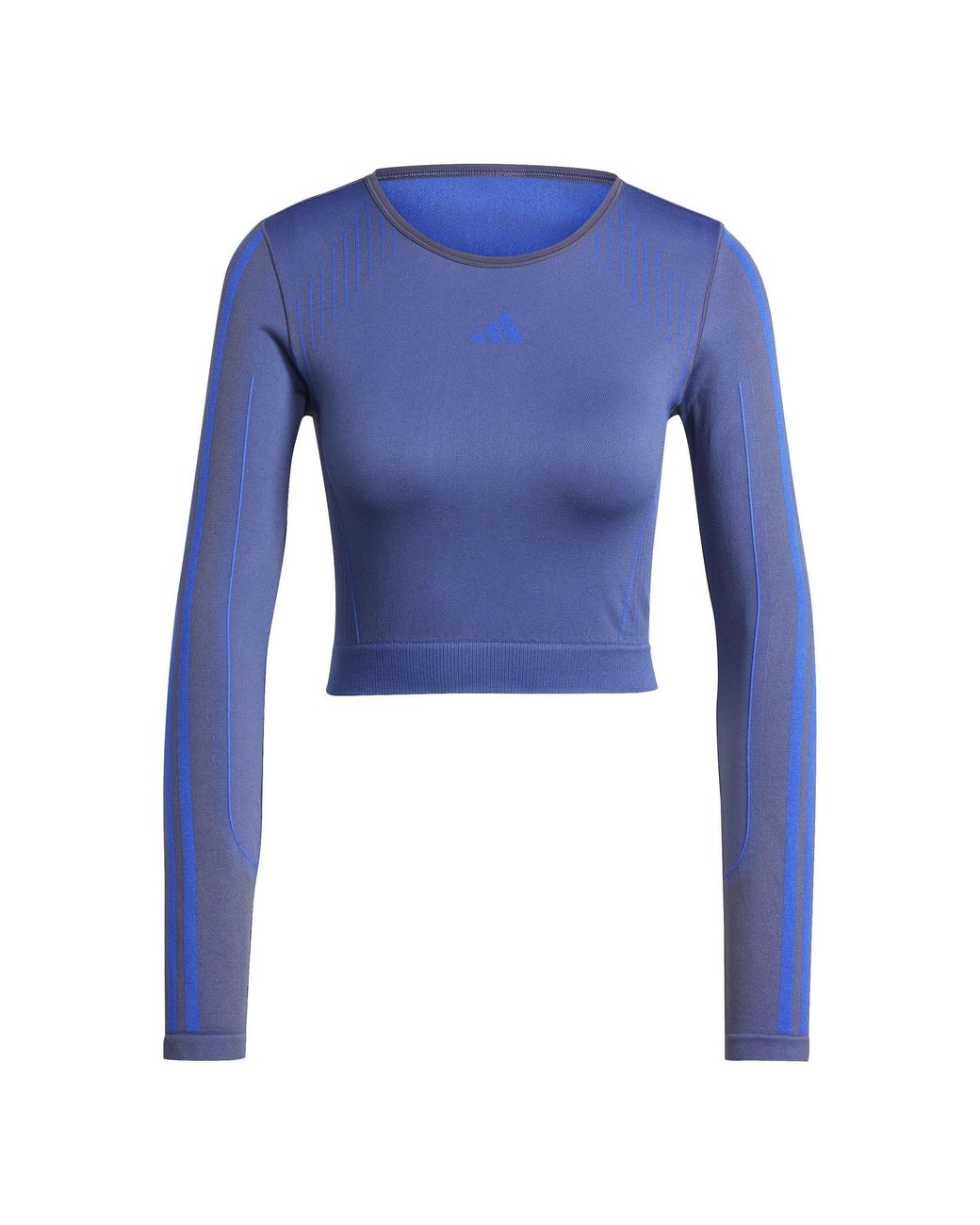 Adidas Blue Knit Long Sleeve Gym Top