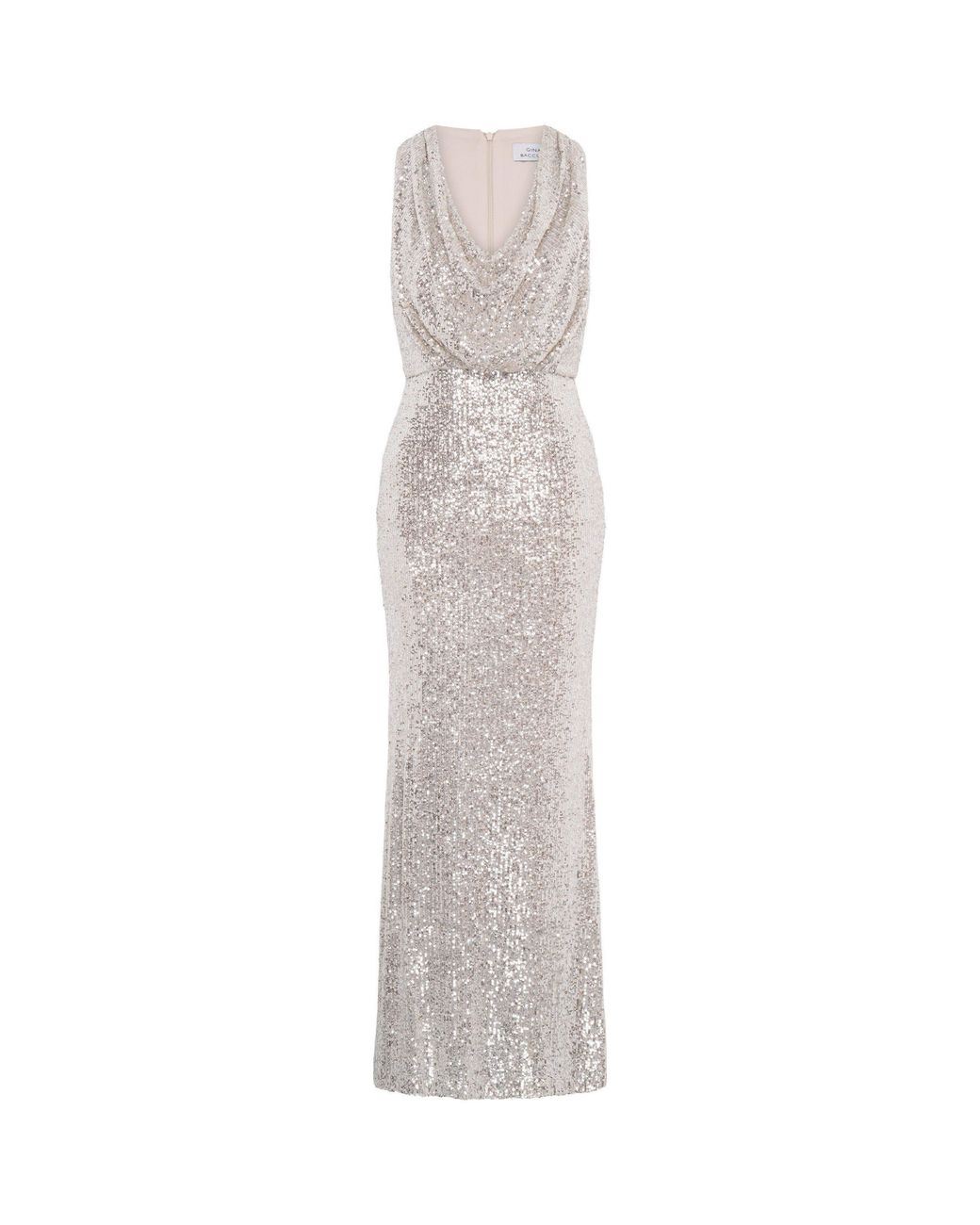 Gina Bacconi Gray Terri Sequin Maxi Dress