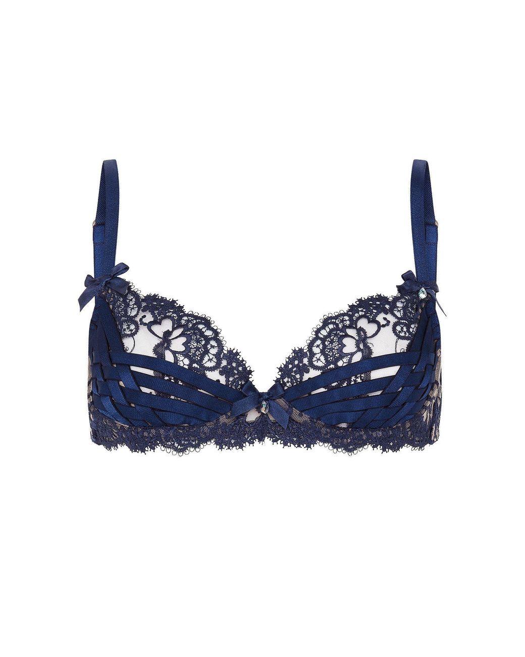 Agent Provocateur Blue Dioni Plunge Underwired Bra