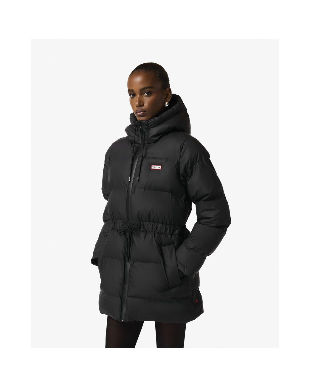 Hunter Black Sonic Waterproof Short Puffer Jacket