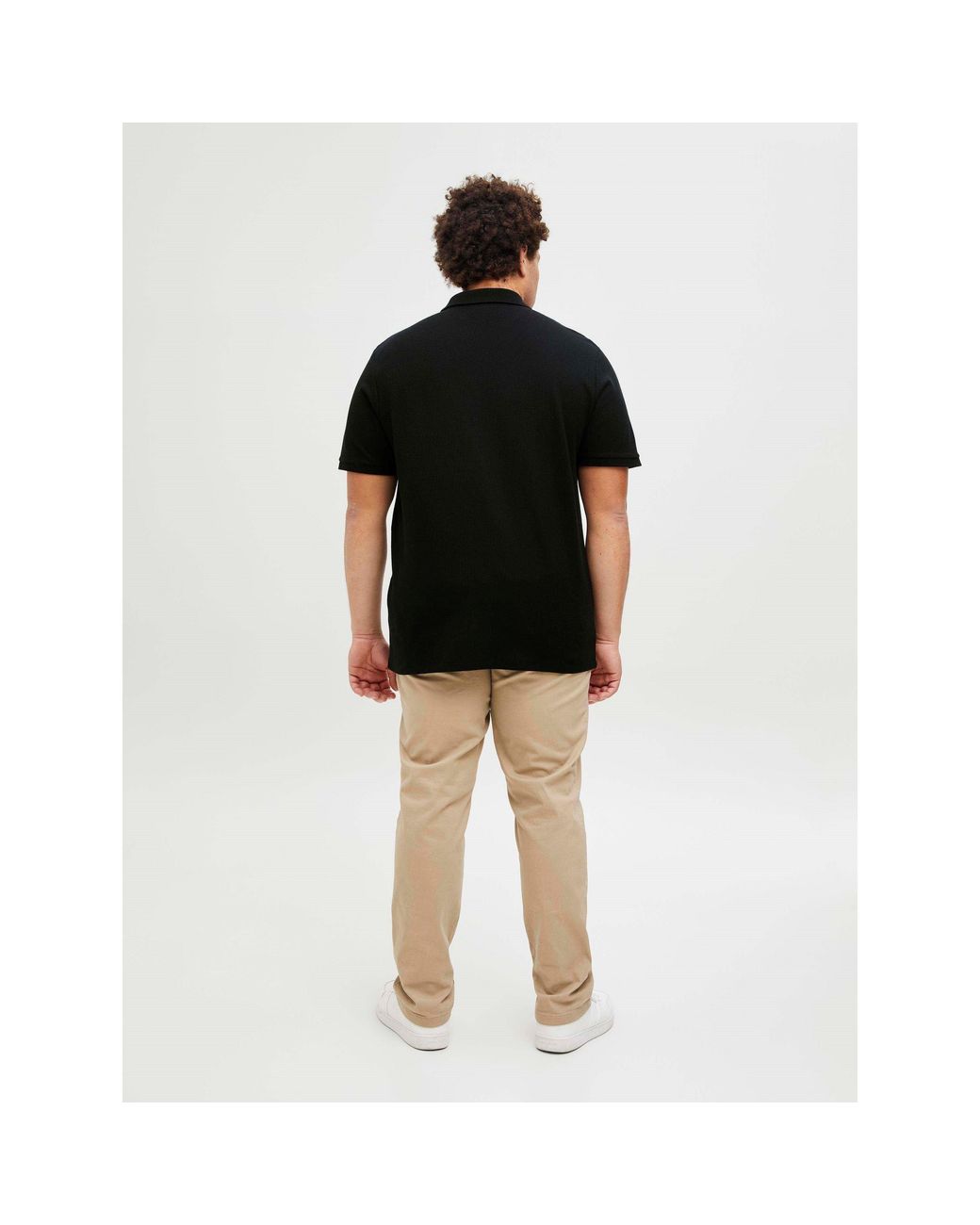 Jack & Jones Black Austin Short Sleeve Polo Shirt for men