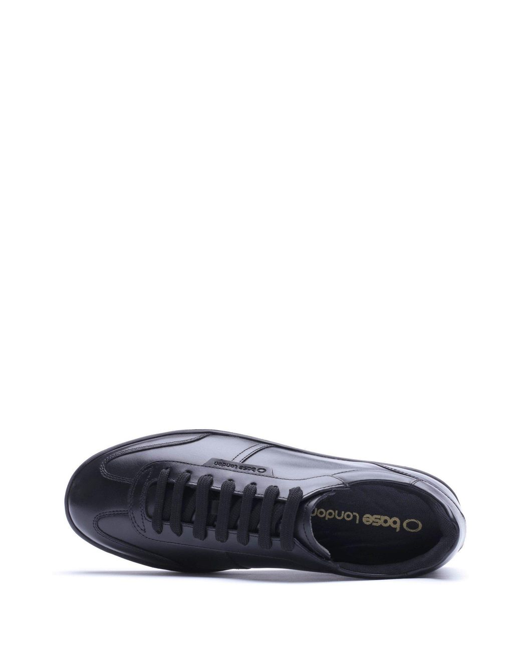 Base London Blue Tucker Leather Lace-Up Trainers for men