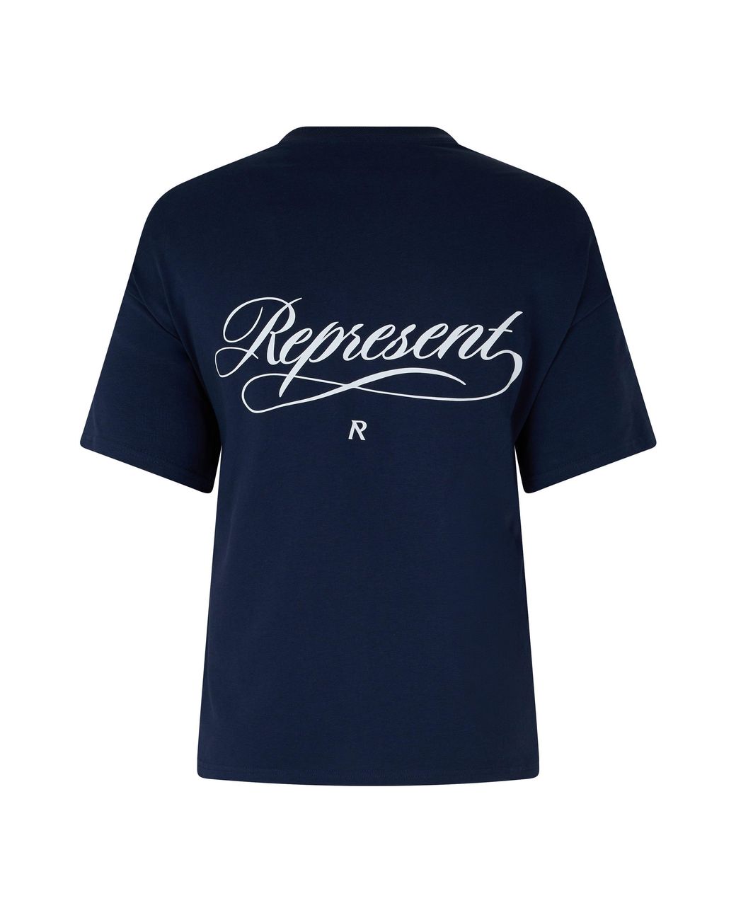 Represent Blue Script R Oversized T-Shirt for men