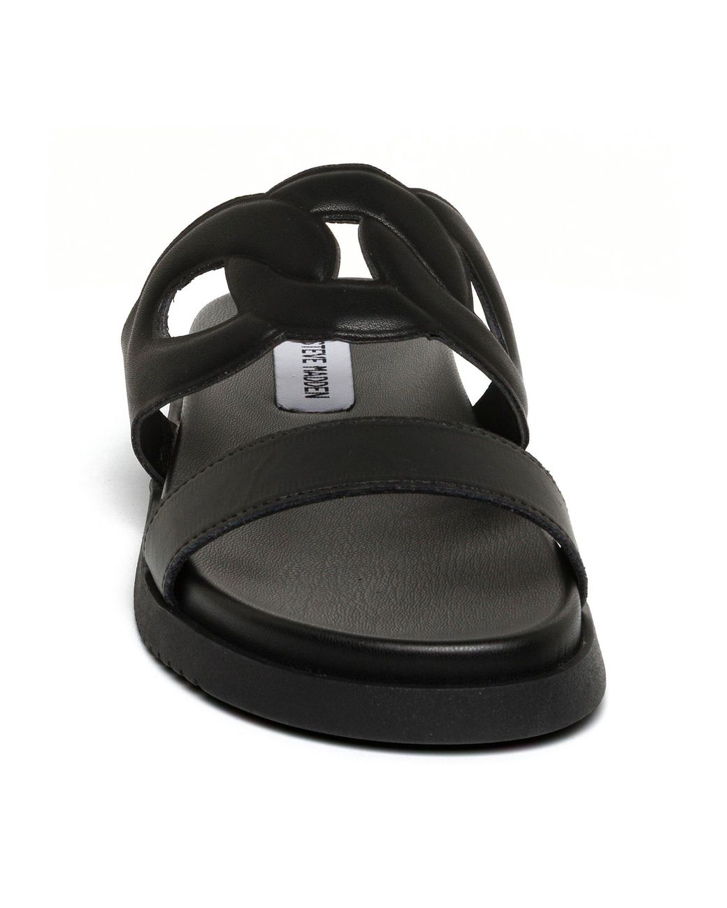 Steve Madden Black Myrtle Flat Sandals