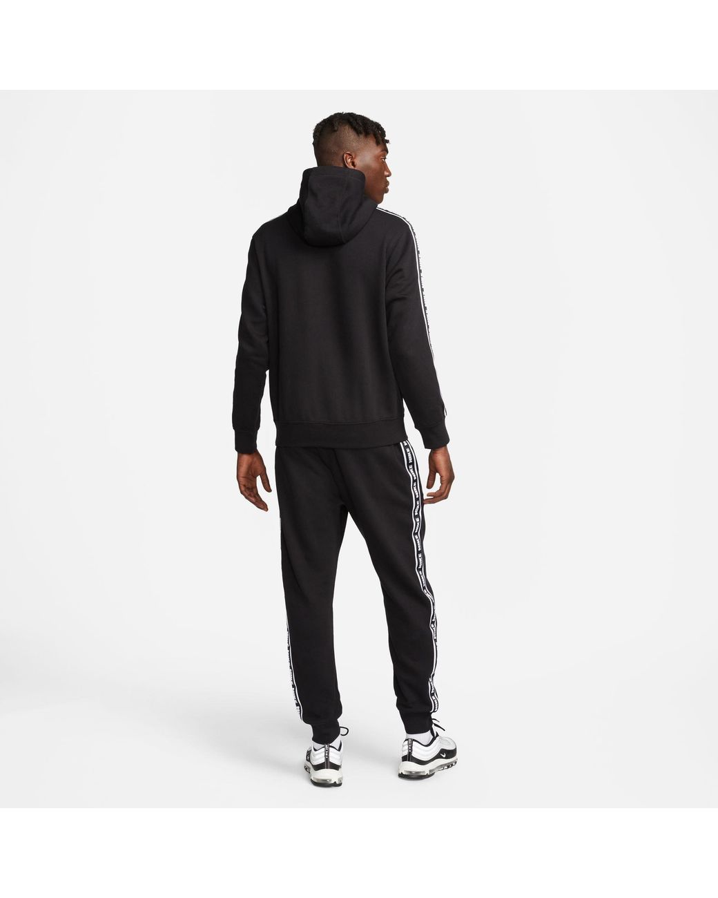 Nike Black Club Fleece Graphic Hooded Tracksuit for men