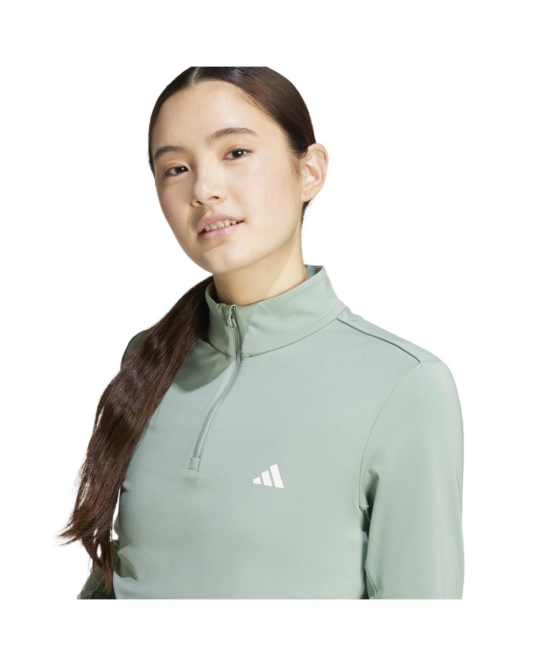 Adidas Green Long-Sleeve Performance Gym Top