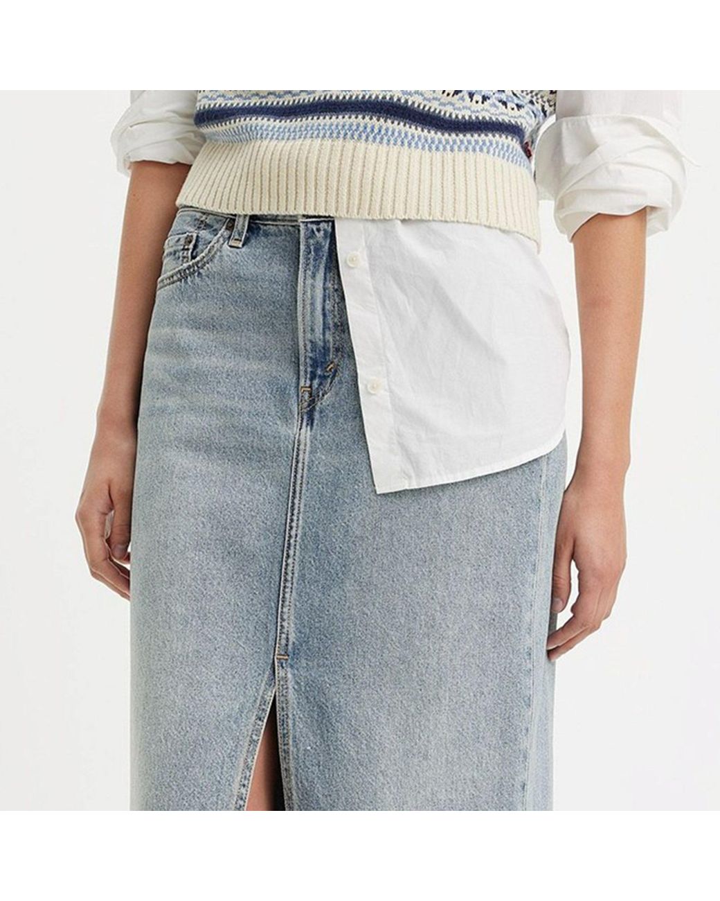Levi's Blue Ankle Column Skirt Please Hold