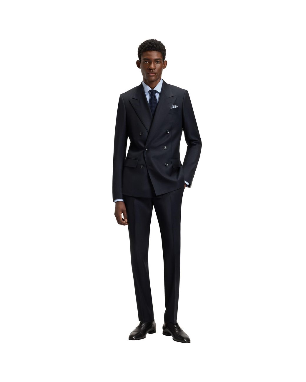 Boss Black Double Breasted Slim-Fit Suit for men