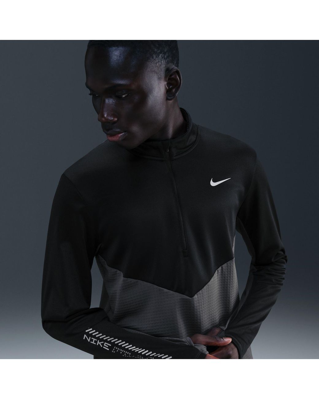Nike Black Long Sleeve Performance Running Top for men