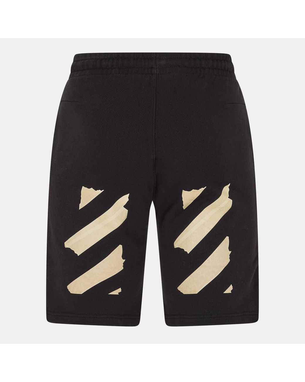 Off-White c/o Virgil Abloh Black Knee Length Fleece Jogger Shorts for men