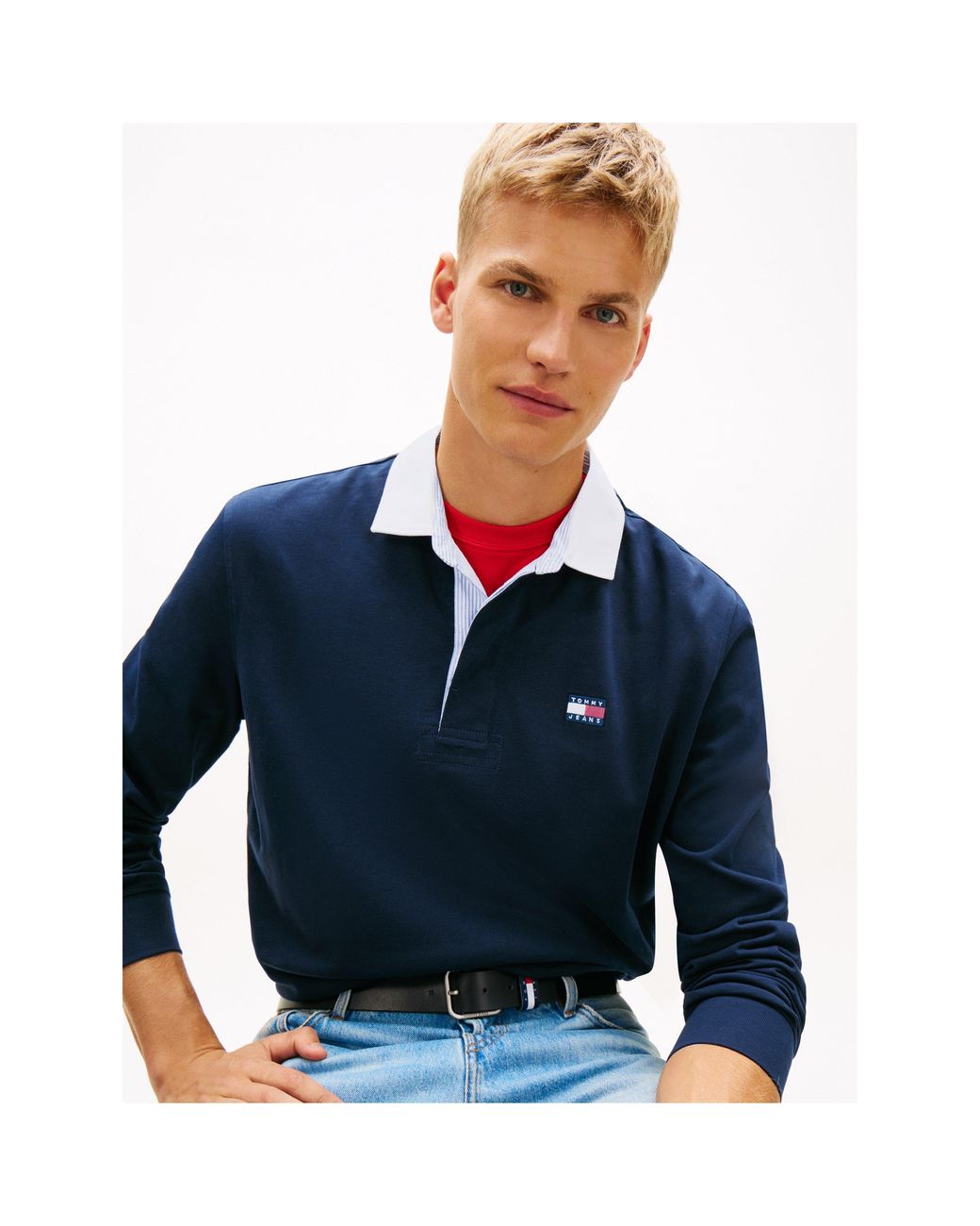 Tommy Hilfiger Blue Rugby Polo Shirt for men