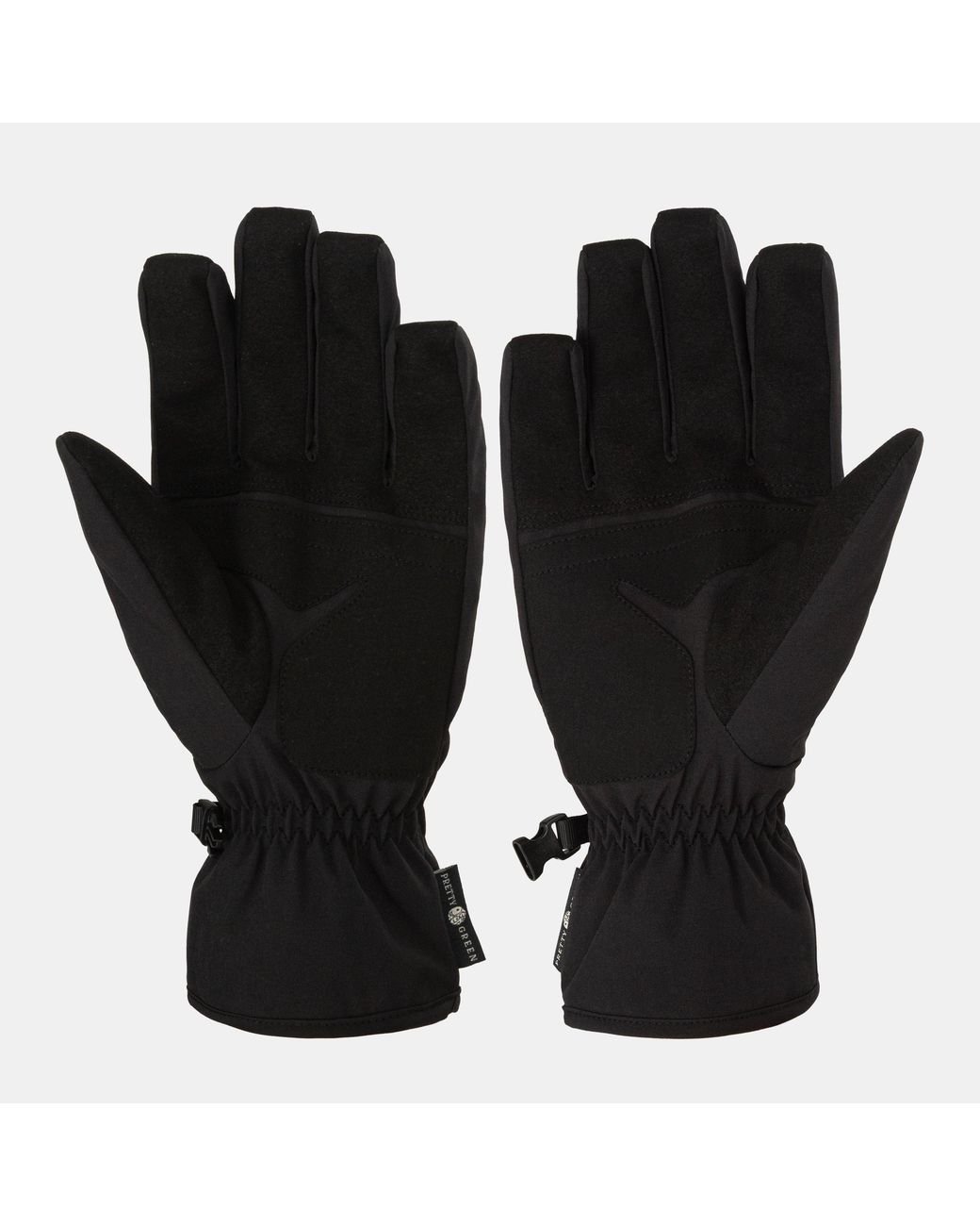 Pretty Green Black Adults Fleece Gloves