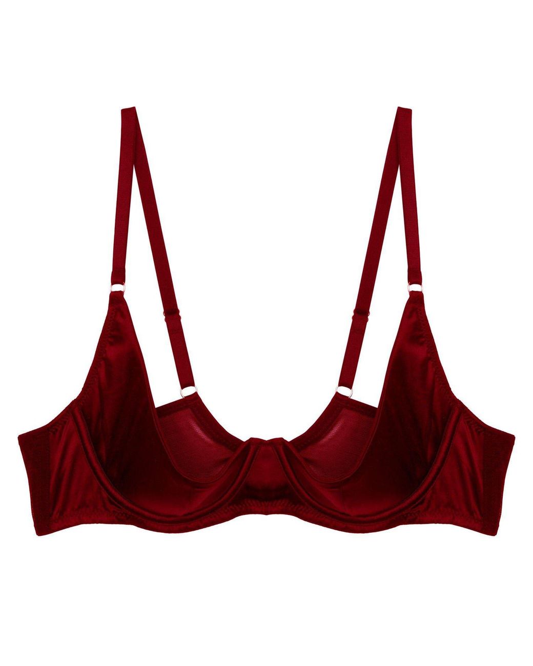 Playful Promises Red Etta Satin Quarter Cup Bra