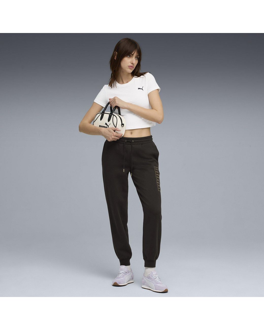 PUMA Black Maximal Metallic Comfort Fleece Jogging Bottoms
