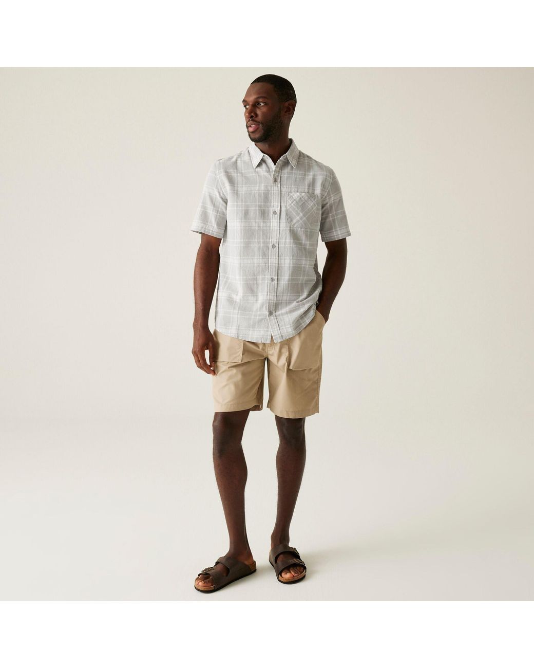 Regatta Gray Loran Long-Sleeve Plain Shirt for men