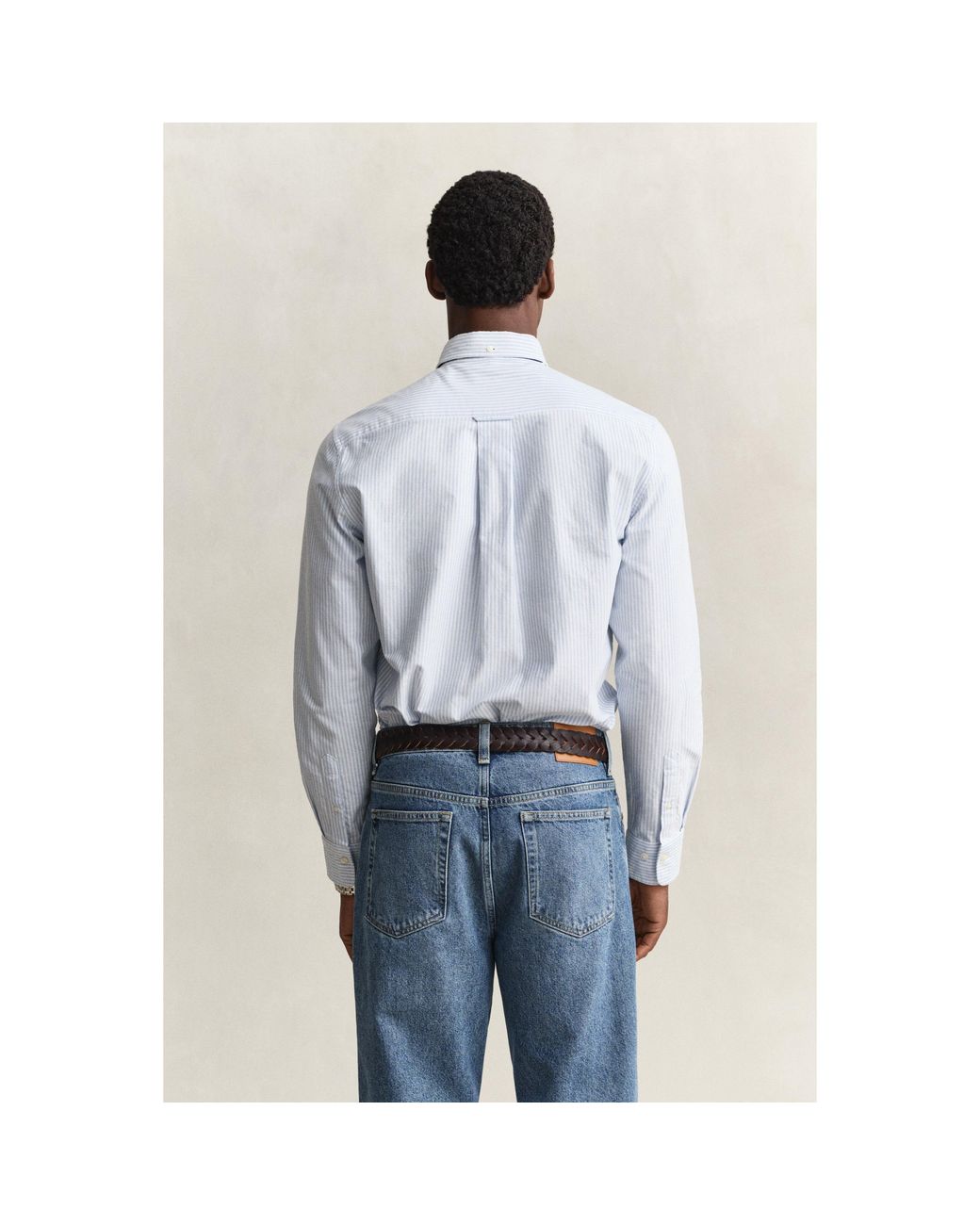 Gant Blue Stripe Long Sleeve Oxford Shirt for men