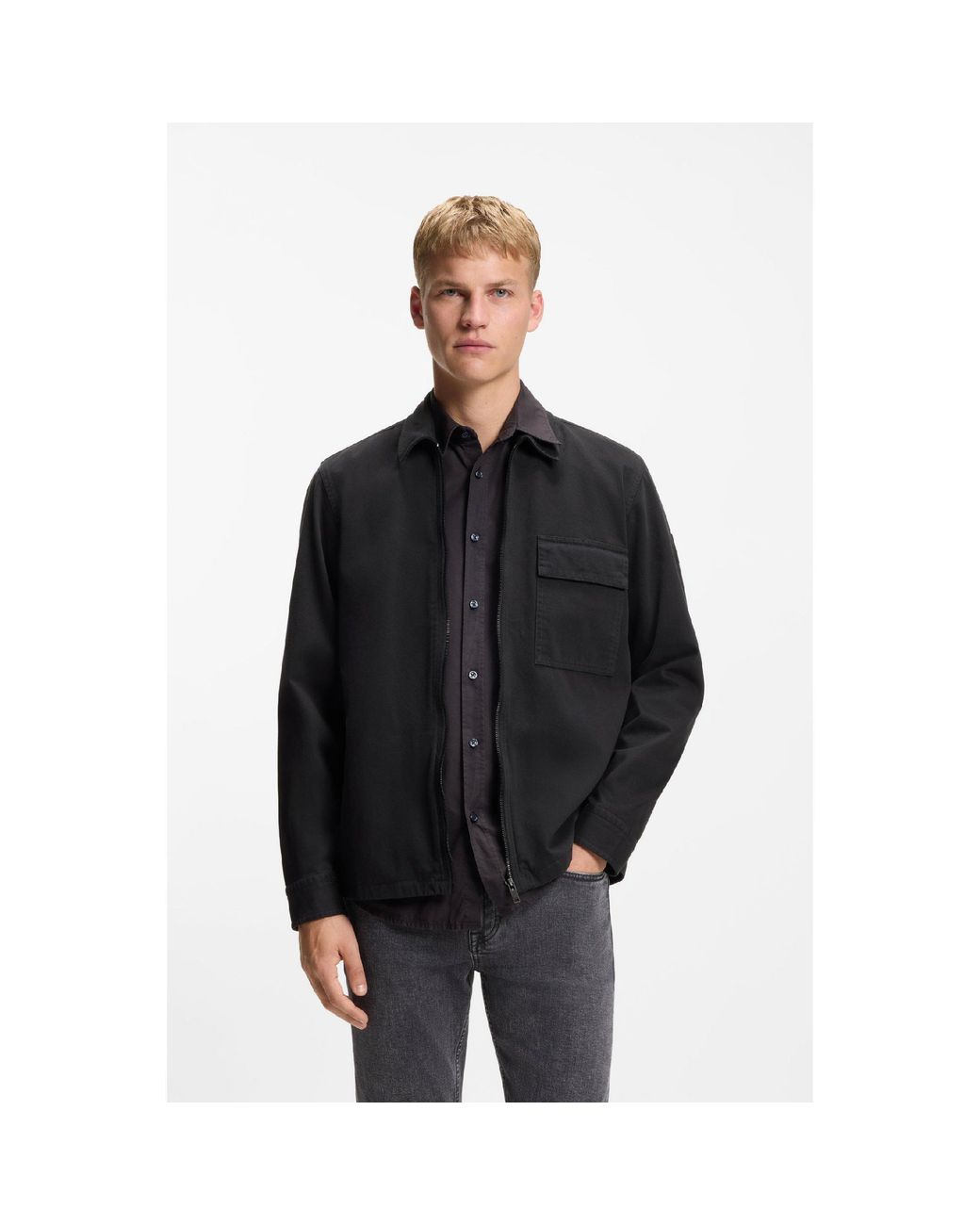 Boss Black Lorum Cotton Full-Zip Jacket for men