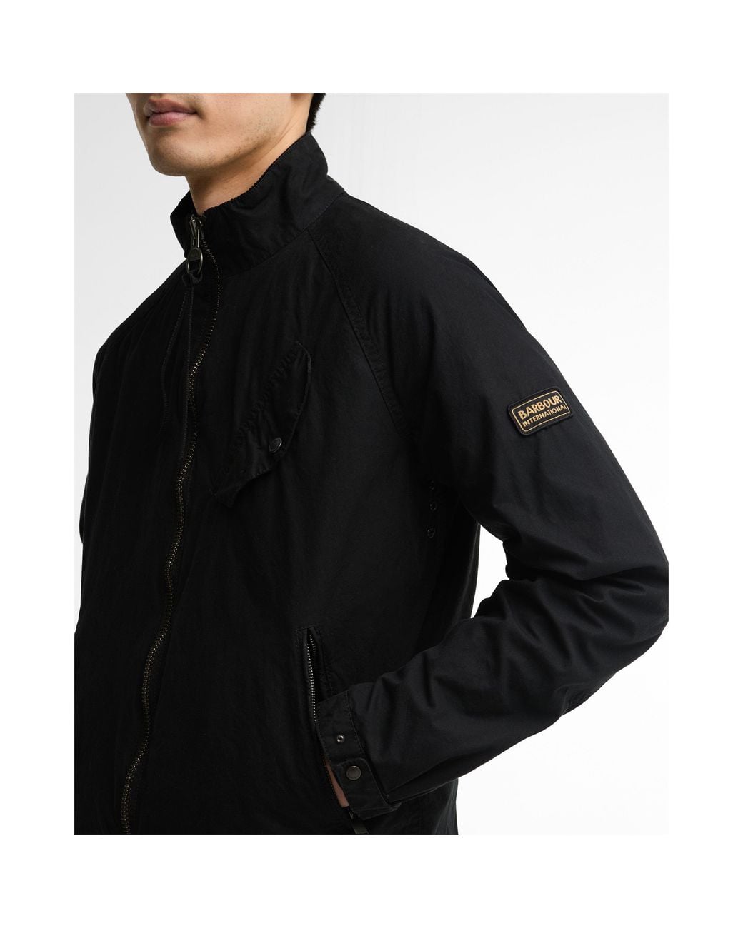 Barbour Black Club Blouson Full-Zip Wax Jacket for men