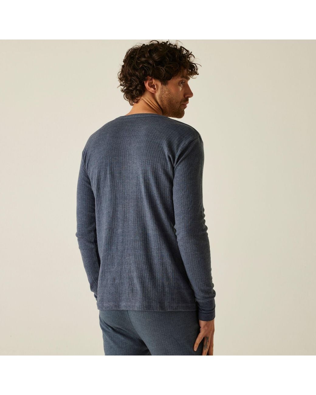 Regatta Blue Long Sleeve Thermal Vest for men