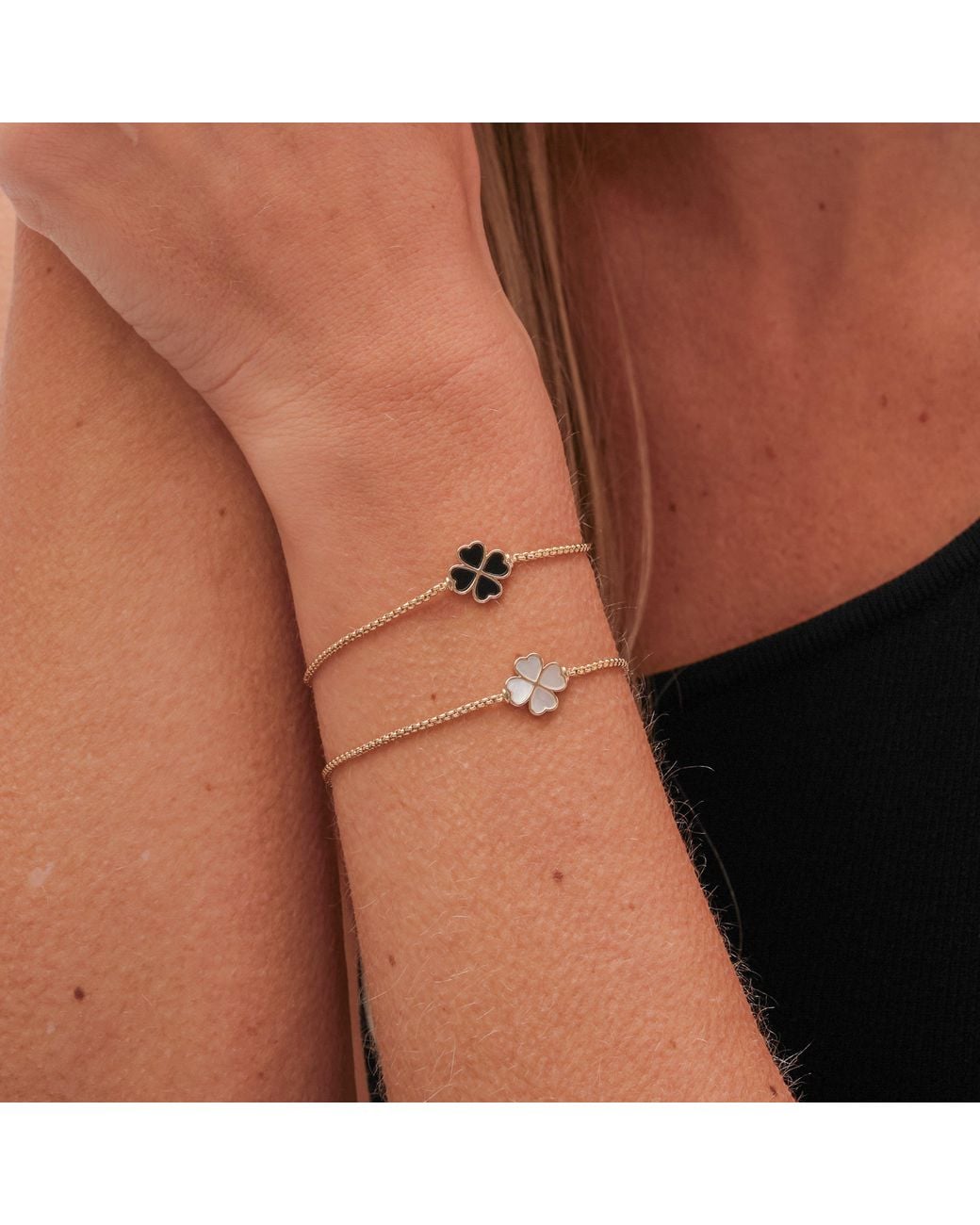 Jon Richard Metallic Plated Jet Heart Clover Toggle Bracelet
