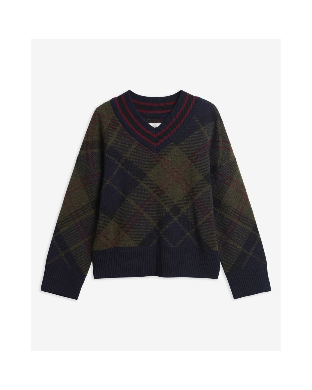 Barbour Black Shae Fine-Knit Wool Long-Sleeve V-Neck Jumper