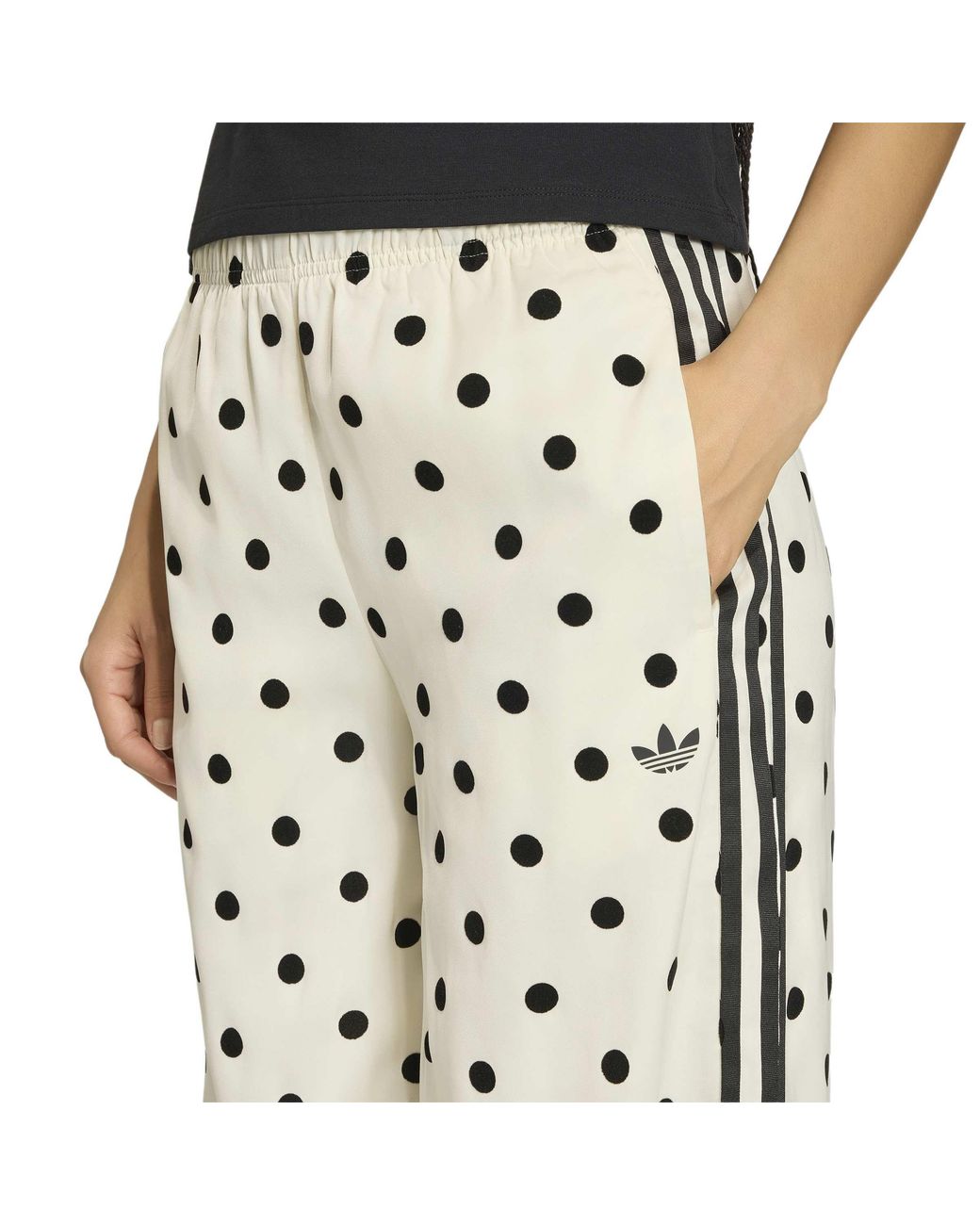 Adidas Originals White Polka Dot Relaxed-Fit Joggers