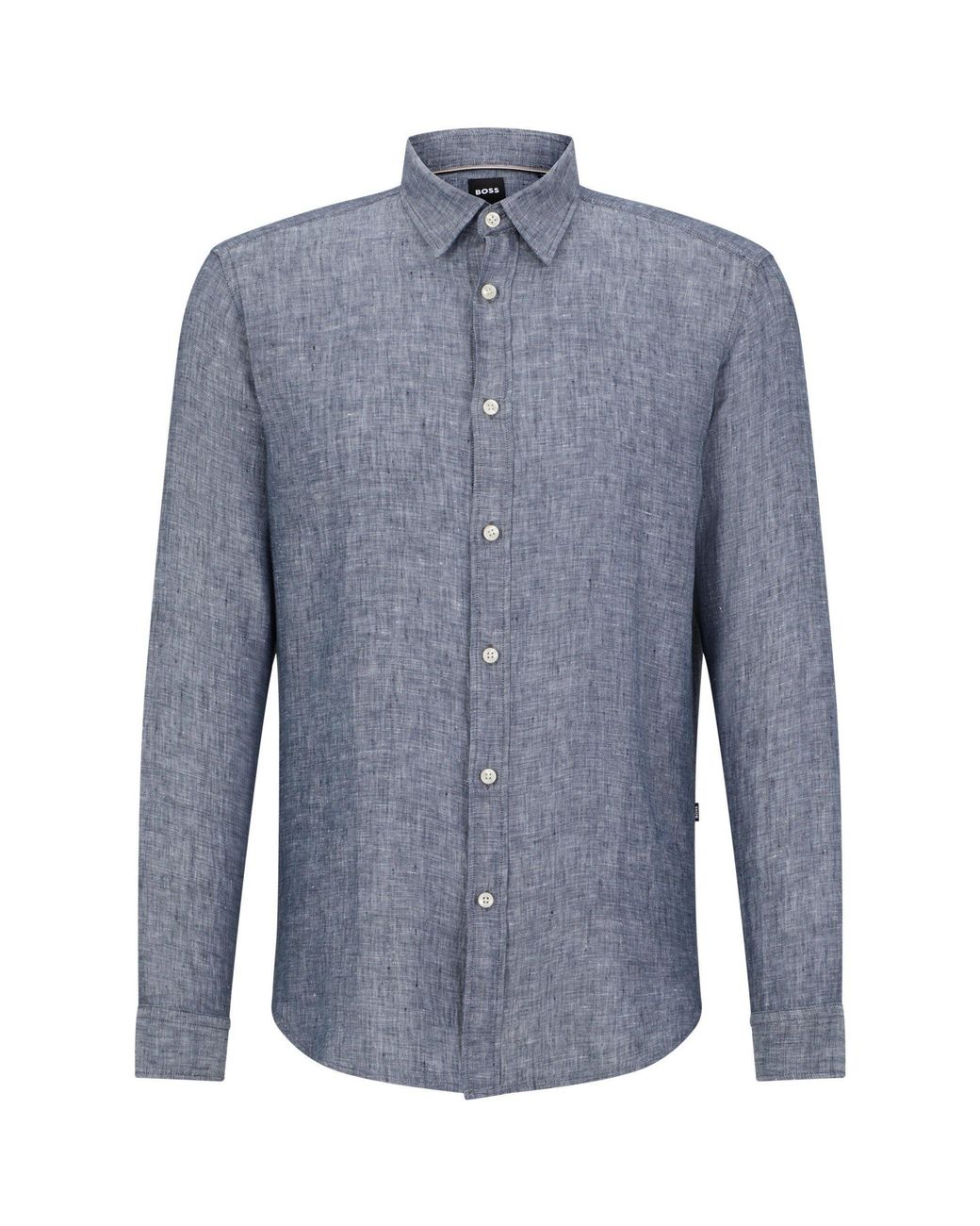 Boss Blue Liam Long Sleeve Plain Shirt for men