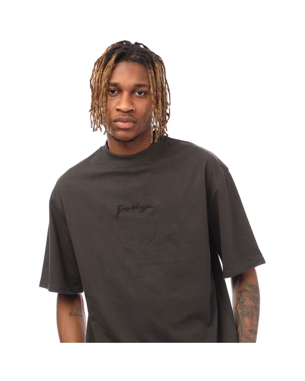 Hype Black Adults Oversized T-Shirt