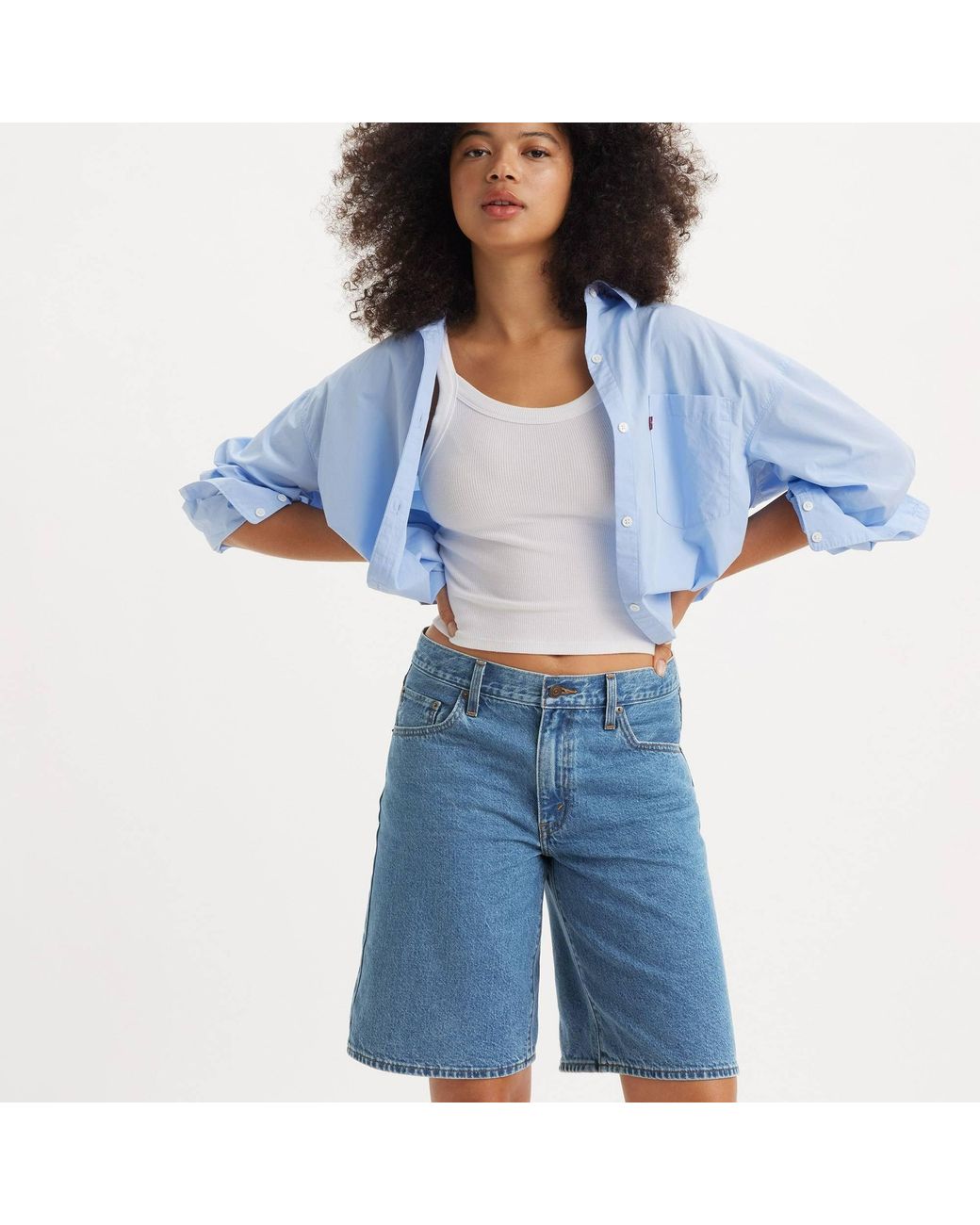 Levi's Blue Baggy Dad Jort Foolish Love