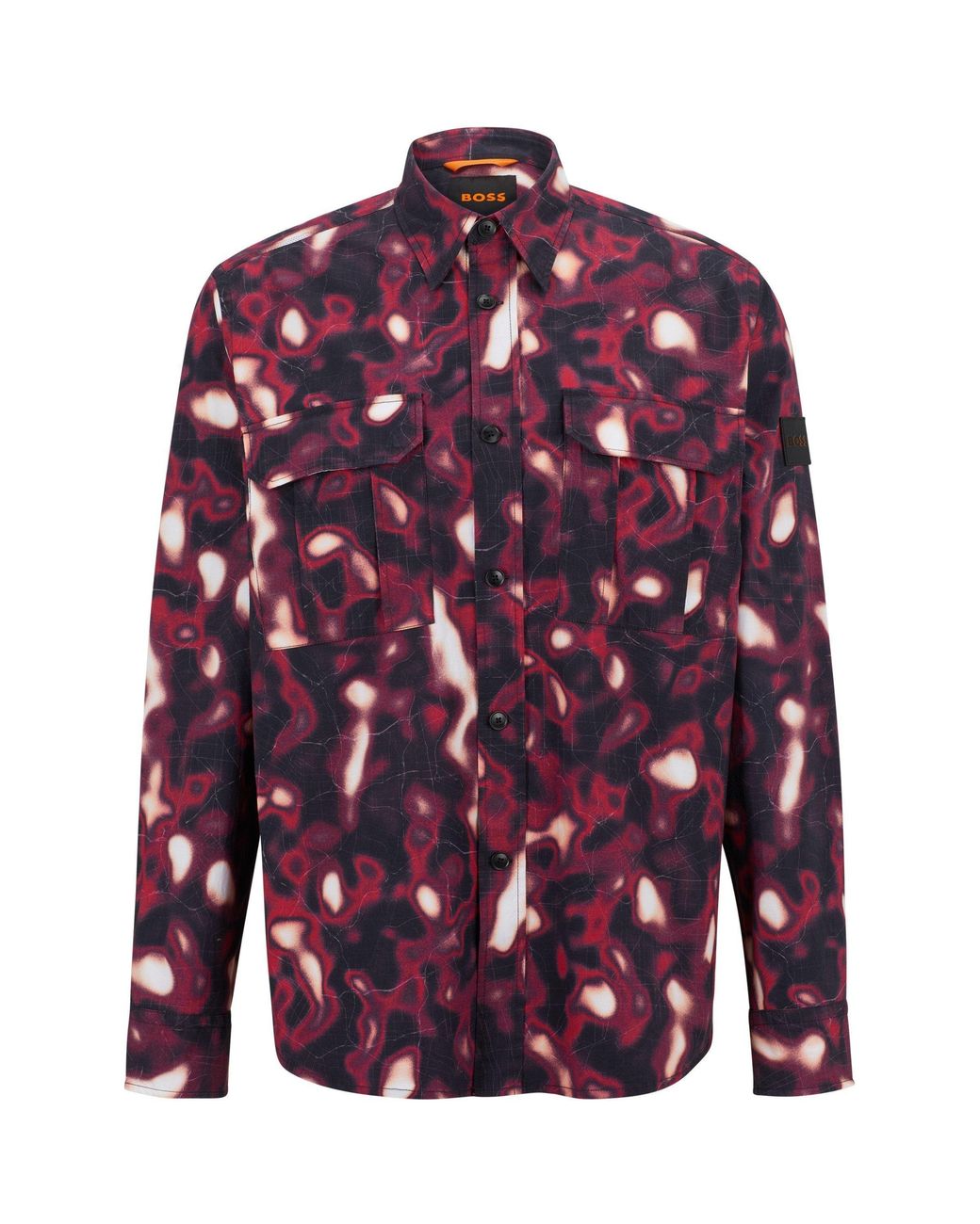Boss Purple Lisel Plain Long-Sleeve Shirt for men
