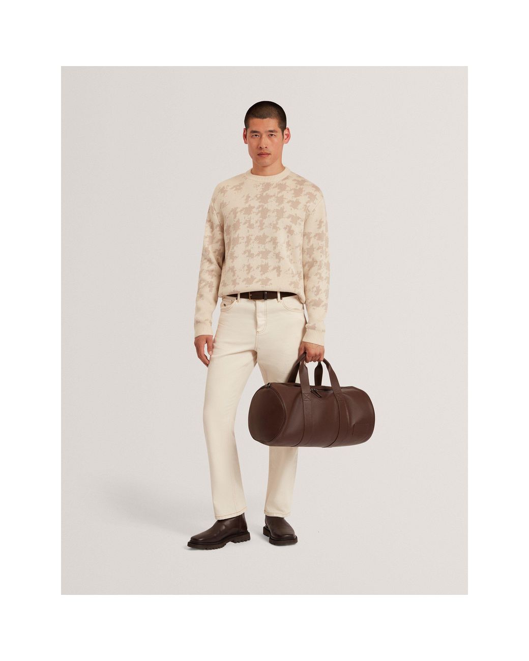 Ted Baker Natural Crew Neck Knitted Top for men