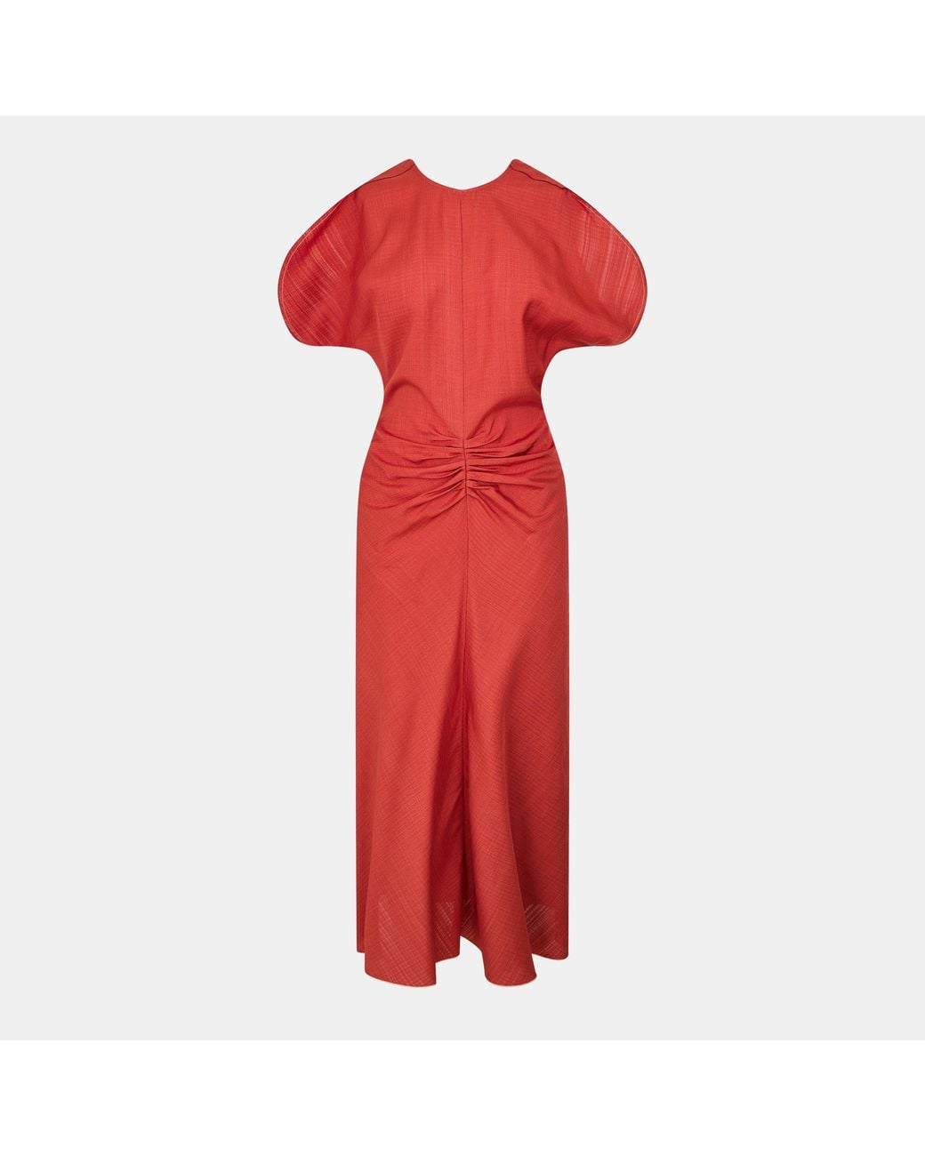 Victoria Beckham Tailored Ruched Front Midi Dress