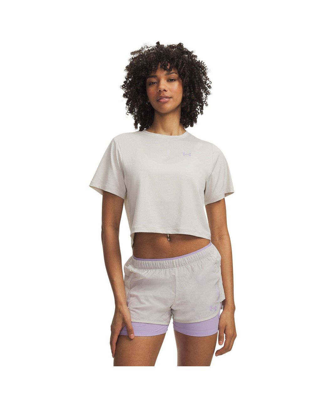 Under Armour White Explor Trail Run Graphic Short Sleeve Summit Crest