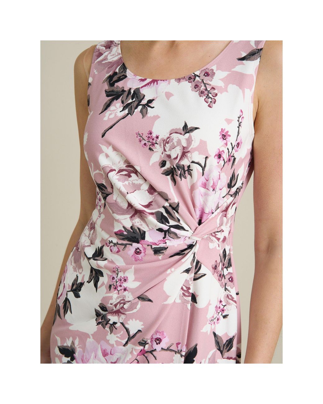 Gina Bacconi Pink Roma Twist Knot Floral Dress