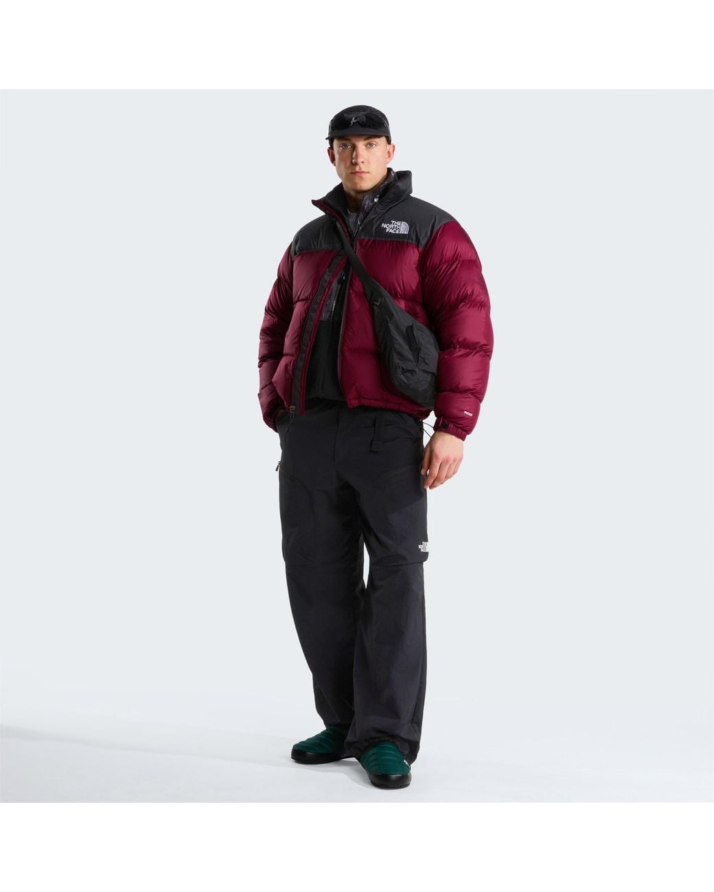 The North Face Purple 1996 Retro Nuptse Goose Down Short Puffer Jacket for men