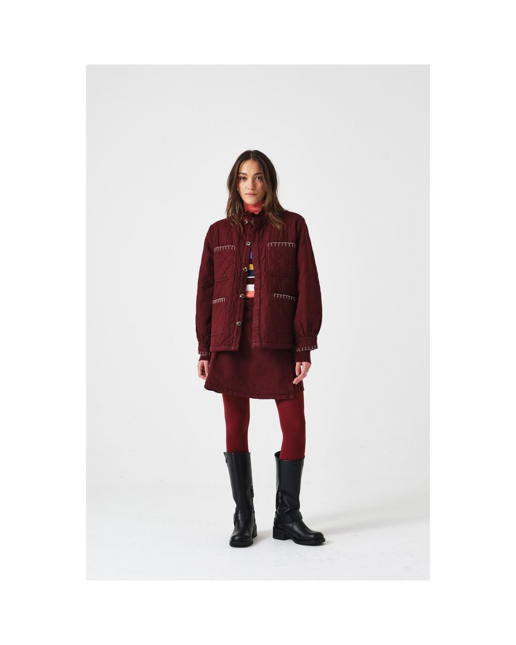 seventy + mochi Red Pablo Quilted Jacket