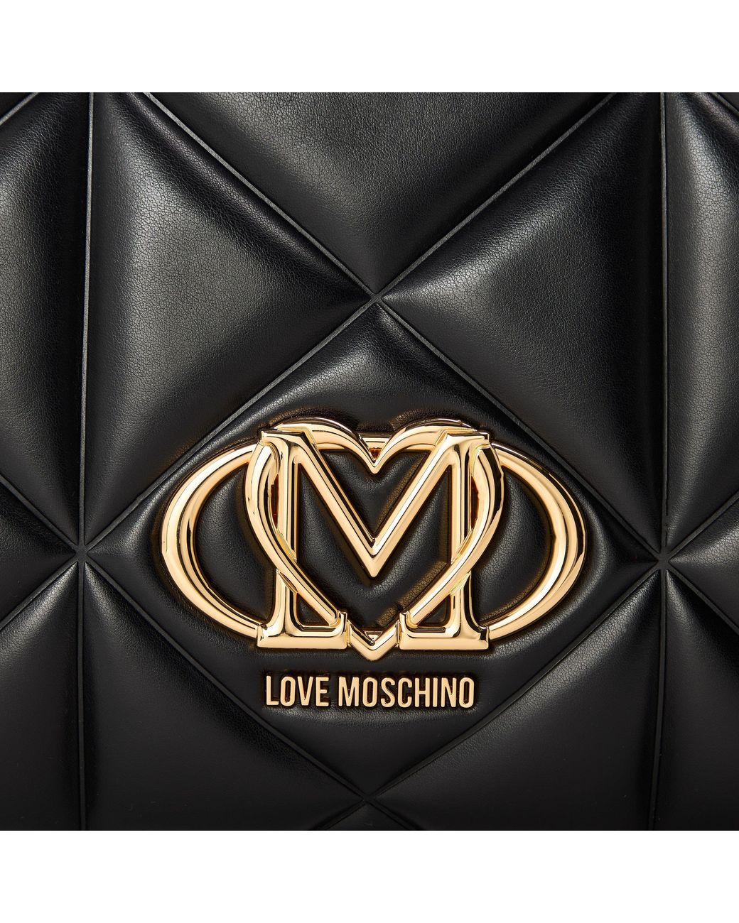 Love Moschino Black Quilted Faux Leather Tote Bag