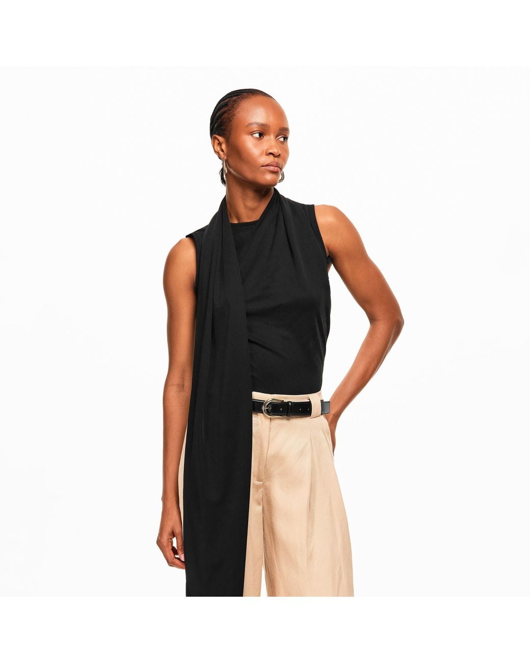 AMI Black Short Sleeve Blouse